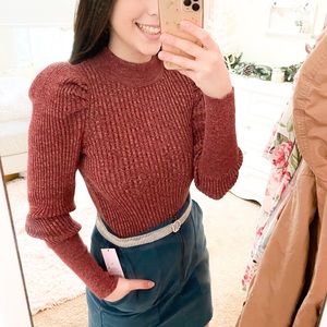 NWT Red Knit Sweater | Who What Wear